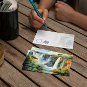 イグアス秋アルゼンチンブラジル水彩絵葉書 招待状