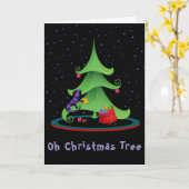 イグアナお洒落オ・クリスマスツリー カード (黄色い花)