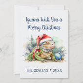 イグアナが聖降誕祭お目出とう シーズンカード (正面)