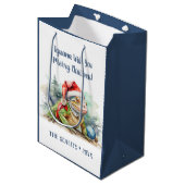 イグアナが聖降誕祭お目出とう ミディアムペーパーバッグ (正面アングル)