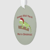 イグアナが聖降誕祭お目出度う オーナメント (正面)