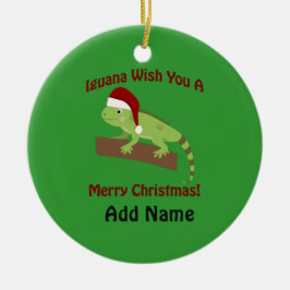 イグアナが聖降誕祭お目出度う セラミックオーナメント