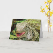 イグアナのおもしろいな誕生日 カード (黄色い花)