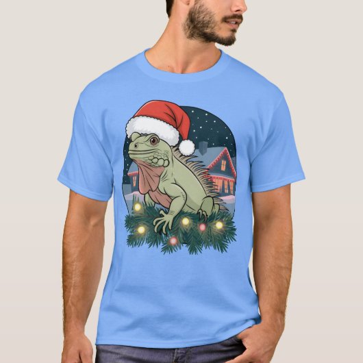 イグアナのクリスマス・ボーイ Tシャツ (正面)