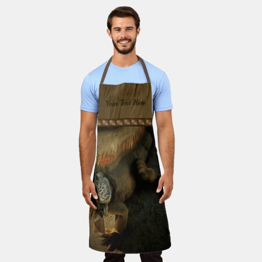 イグアナのペドロ0768 エプロン (着用した状態)