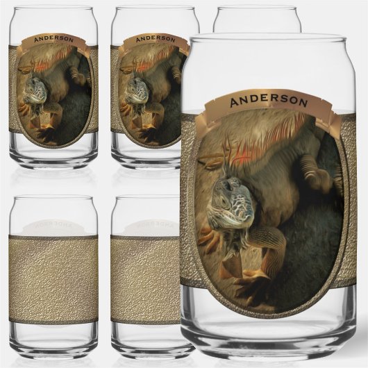 イグアナのペドロ0768 ガラス缶