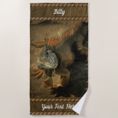 イグアナのペドロ0768 ビーチタオル (正面)