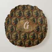 イグアナのペドロ0768 ラウンドクッション (正面)