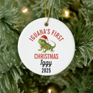 イグアナの初めてのクリスマス 2025 セラミックオーナメント