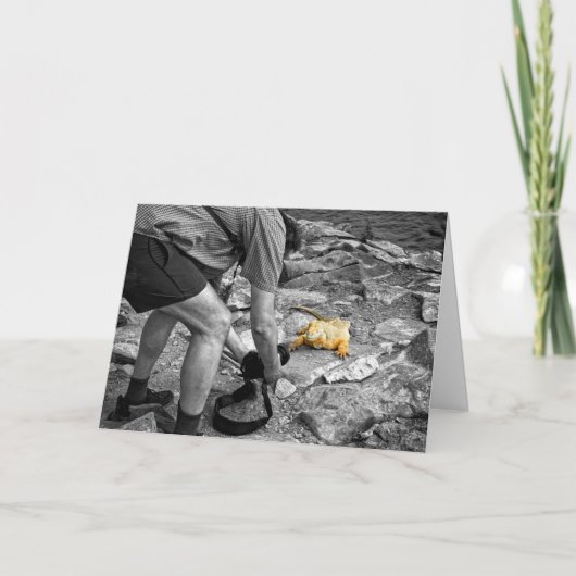 イグアナの報道写真家のバースデー・カード カード (正面)