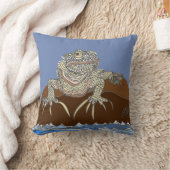 イグアナの岩とヤマネガニ クッション (ブランケット)