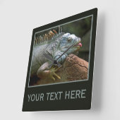 イグアナの柱時計 スクエア壁時計 (傾斜)