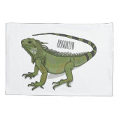 イグアナの漫画イラスト 枕カバー (裏面)