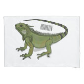 イグアナの漫画イラスト 枕カバー (正面)