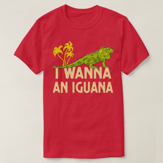 イグアナの爬虫性トカゲになりたい Tシャツ (デザイン正面)