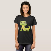 イグアナの爬虫類の小さな緑のトカゲ Tシャツ (正面フル)