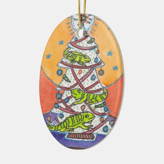 イグアナの願いメリークリスマスのオーナメント セラミックオーナメント (左)