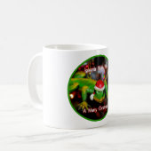 イグアナの願いメリークリスマスのコップ コーヒーマグカップ (正面左)