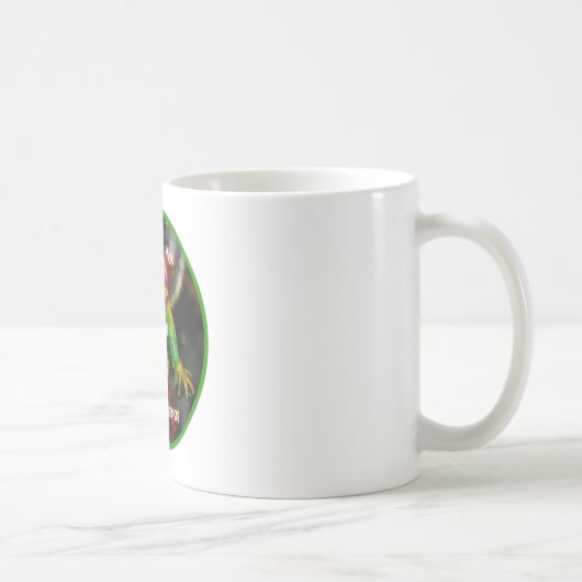 イグアナの願いメリークリスマスのコップ コーヒーマグカップ (右)