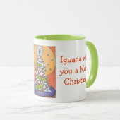 イグアナの願いメリークリスマスのマグ マグカップ (正面右)