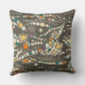 イグアナの黒ポップ・アートの色 クッション (裏面)