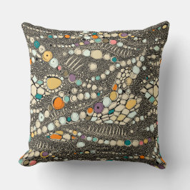 イグアナの黒ポップ・アートの色 クッション