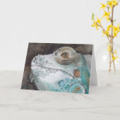 イグアナアートグリーティングカード カード (黄色い花)