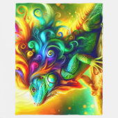 イグアナアート フリースブランケット (正面)