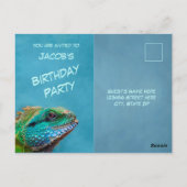 イグアナカラフル10thバースデーパーティーお祝い ポストカード (裏面)