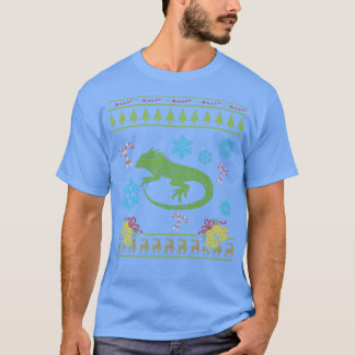 イグアナクリスマスセーターペットイグアナペット爬虫類 Tシャツ