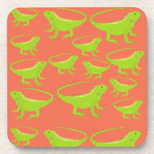 イグアナトカゲ模様 コースター (正面)