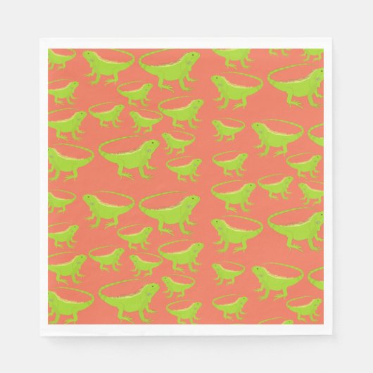 イグアナトカゲ模様 スタンダードランチョンナプキン (正面)