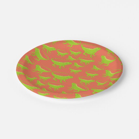 イグアナトカゲ模様 ペーパープレート (アングル)