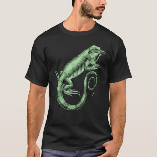 イグアナトカゲ爬虫類レグアングリーンペットアニマルヘルプ Tシャツ