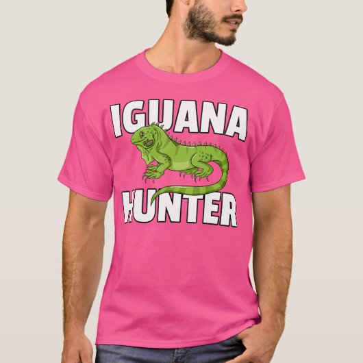 イグアナハンター爬虫類リザード狩り Tシャツ (正面)