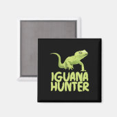 イグアナハンター – イグアナおもしろい爬虫類動物 マグネット (正面/裏面)
