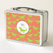 イグアナパーソナライズされたトカゲ模様 メタルランチボックス (裏面)