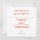 イグアナパーティー動物爬虫類誕生日 招待状 (裏面)