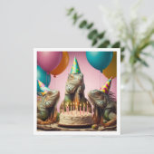 イグアナパーティー動物爬虫類誕生日 招待状 (スタンド正面)