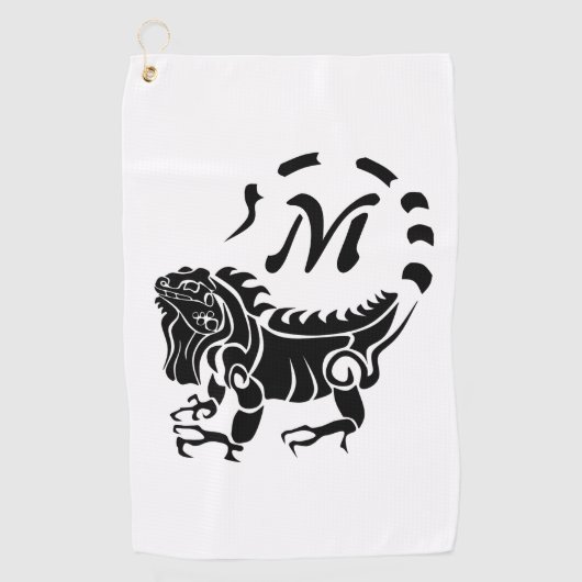 イグアナモノグラム ゴルフタオル (正面)
