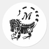 イグアナモノグラム ラウンドシール (正面)