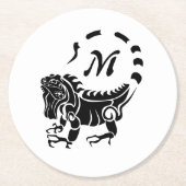イグアナモノグラム ラウンドペーパーコースター (正面)