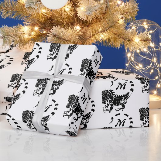 イグアナモノグラム ラッピングペーパー (クリスマス)