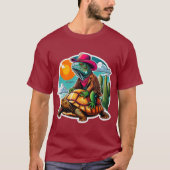イグアナライディングデザートカメ2 Tシャツ (正面)