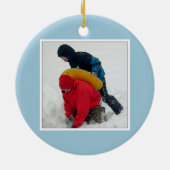 イグアナ家族の写真クリスマスオーナメント セラミックオーナメント (裏面)