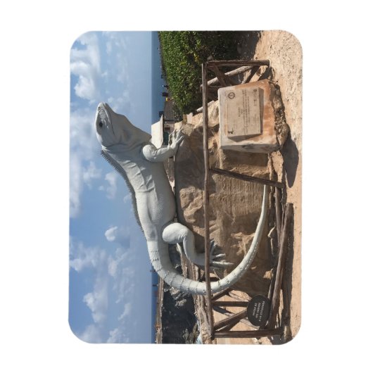 イグアナ彫刻イスラムジェレス，メキシコフォトマグネット マグネット (縦)