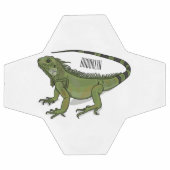 イグアナ漫画イラストレーション サッカーボール (フラット)