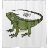 イグアナ漫画イラストレーション シャワーカーテン (正面)