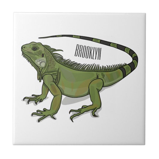 イグアナ漫画イラストレーション タイル (正面)