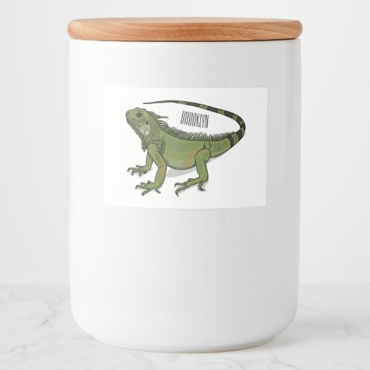 イグアナ漫画イラストレーション フードラベル (正面)